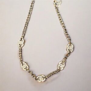 Gold Double C Inspired Chain Necklace – Rhinestone Statement Piece